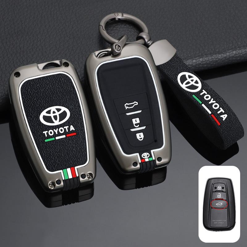 Чехол-брелок из цинкового сплава+силикона для автомобильного пульта ДУ Toyota Prius Camry Corolla C-HR CHR RAV4 Prado 2018 2019 Аксессуары
