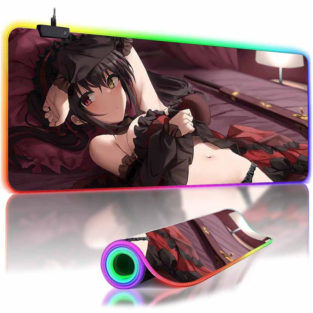 Overwatch Аниме D_Date A L_Live V Большой Нескользящий RGB Коврик для Мыши Токисаки Куруми Клавиатура с LED Подсветкой Коврик для Мыши Кошмар