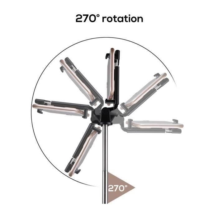 TEMPSA Выдвижная палка для селфи с Bluetooth, вращение 270° + Штатив, Белая