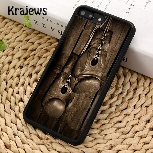 Krajews Boxing Gloves Hanging on a Wall Soft Phone Case For iPhone 17 Air 16 15 14 plus 11 12 13 pro max coque Fundas