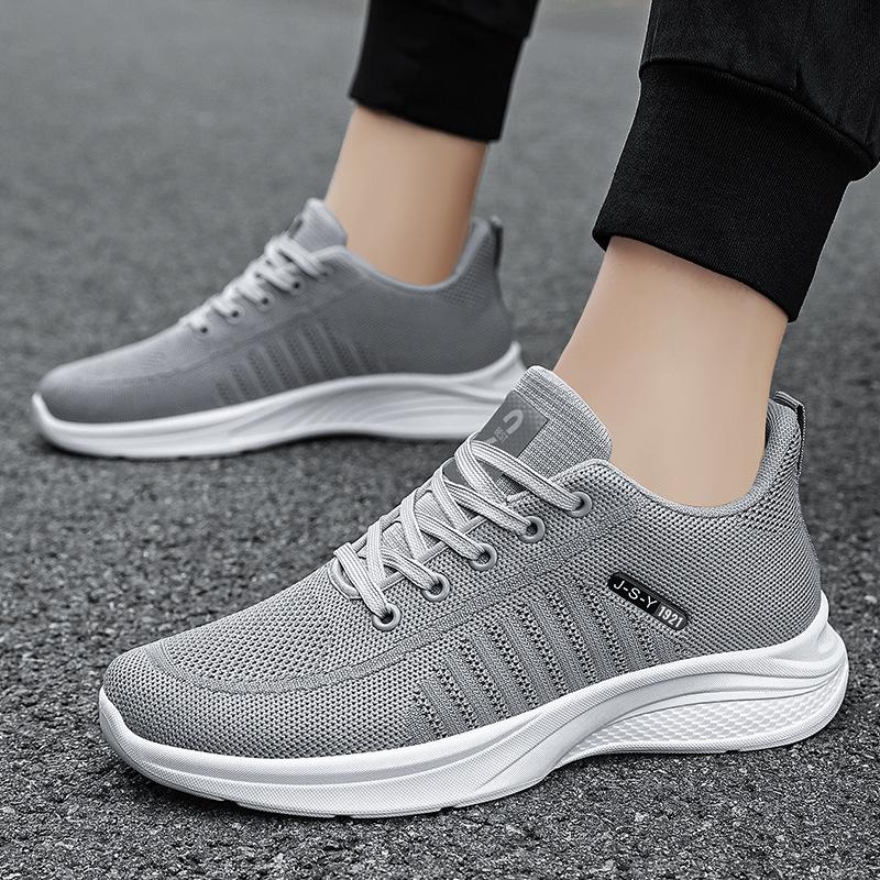 Обувь мужская летняя новая fly-woven сетка дышащая однобортная обувь мягкая подошва удобная повседневная обувь мужская обувь