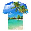 Новая летняя незаменимая мужская и детская рубашка Palm Beach Seaview с 3D-принтом, повседневная модная футболка в морском стиле, тонкий топ