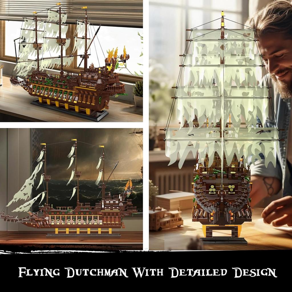 MOULD KING 13197 Пиратский корабль строительный блок MOC Летающий Дактман пиратский корабль модель сборки корабля игрушки дети рождественские подарки