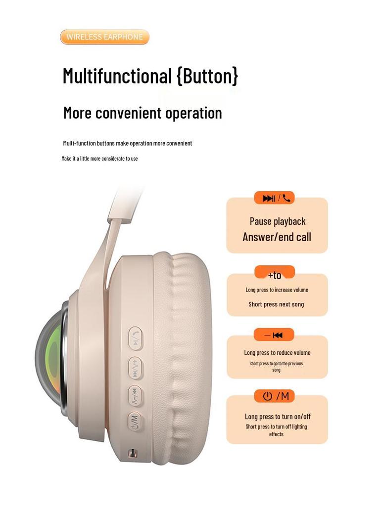 Bluetooth-наушники S5 Астронавт: Светящаяся игровая гарнитура и оголовье