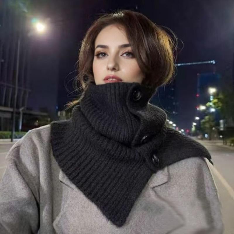 1PC Scarf Versatile Clothing Accessories Minimalist Style Solid Color Elegant Shawl Classic High Neck Design Exquisite Multi-color