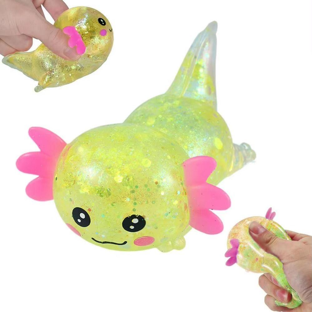 Fun Squeeze Maltose Fidgets Toys Elasticity Stretchy Axolotl Squeeze Toy Squishy