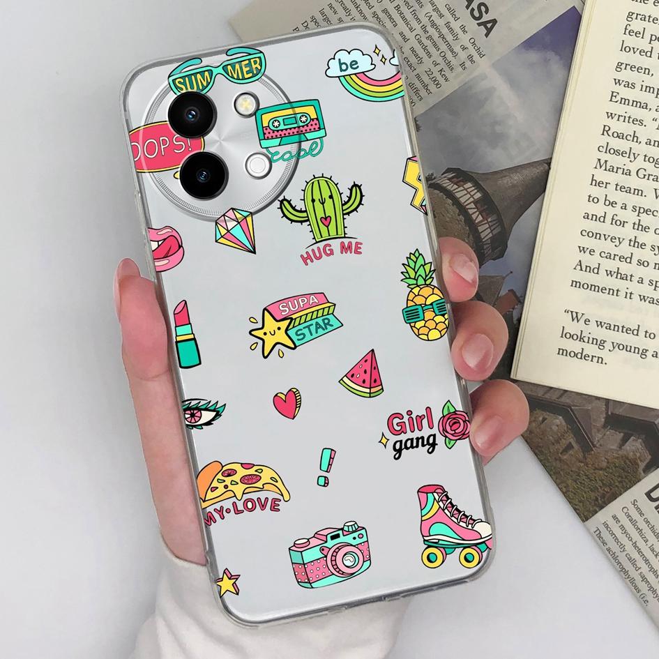 Популярные красочные узоры чехлов для Vivo Y28 Y100 (ИДН)Чехол V30e Y200e V40 Lite Y38 5G высокого качества мягкий силиконовый анти-падение прозрачный чехол для Vivo