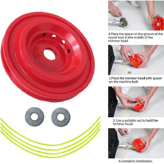 USonline911 Universal Aluminum Trimmer Head String Trimmer Weedeater W/ 4-Wire Brush Cutter, String Trimmer, Weed Trimmer