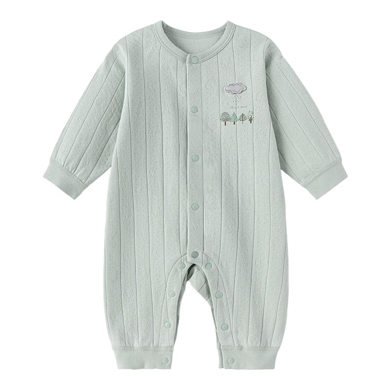Детский комбинезон Babylove из чистого хлопка с длинным рукавом и жаккардовым узором