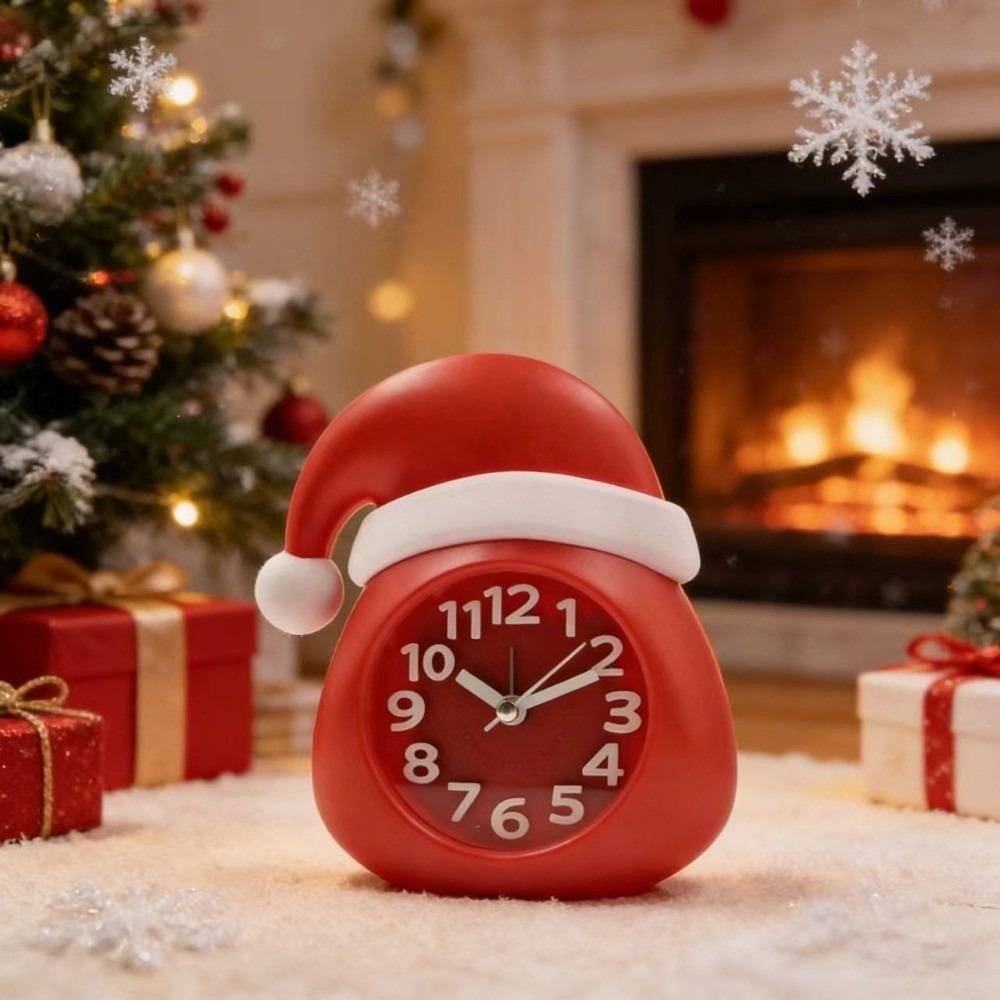 Santa Hat Design Christmas Alarm Clock Cartoon Design Cute Alarm Clock Christmas