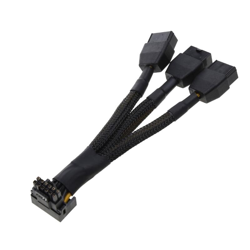 Кабель-переходник для видеокарты 15 см, 3x8-pin на 16-pin, адаптер GPU 12VHPWR, линия с прочным штыревым разъемом для повышения стабильности