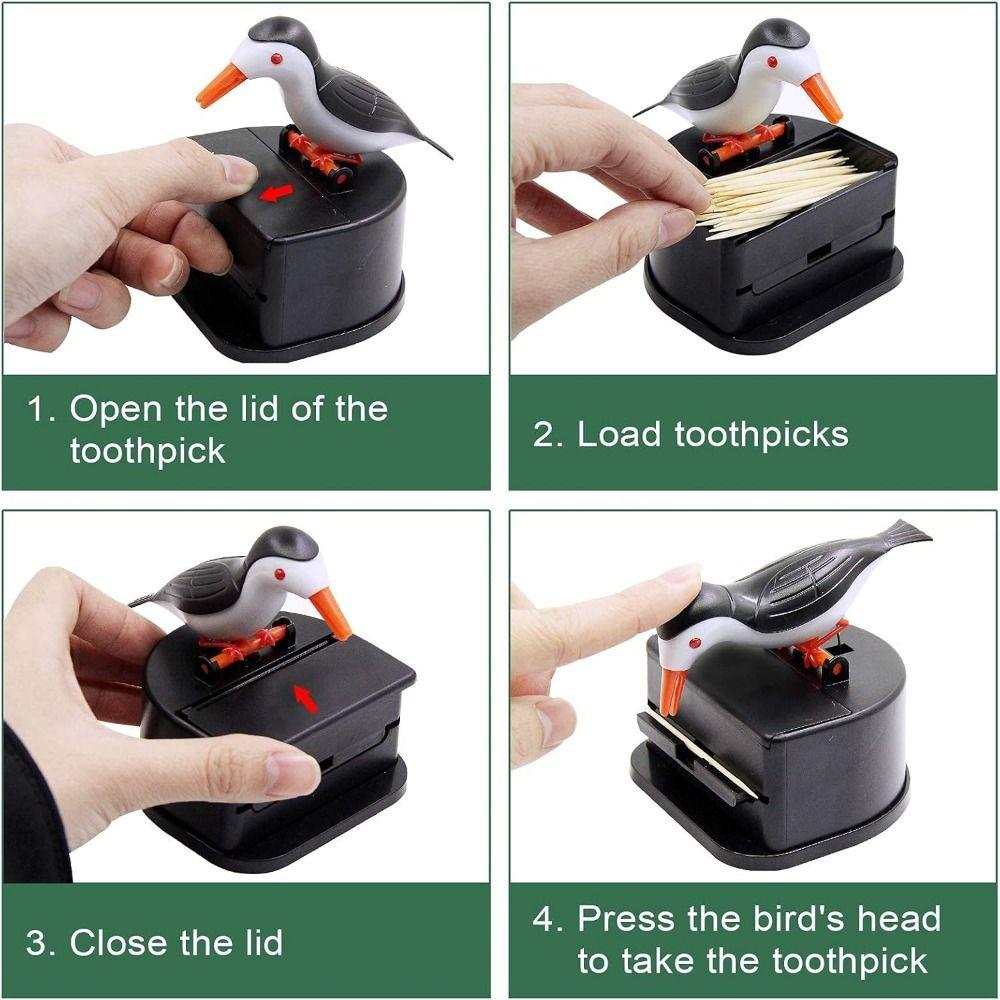 Creative Pop-Up Toothpick Box Cartoon Automatic Dispenser Automatic Toothpick Press Type Portable Toothpick Dispenser Home Decor