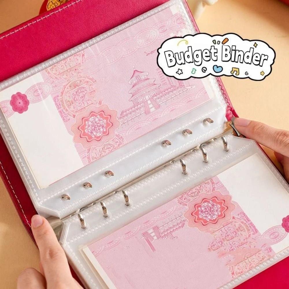 Cartoon Money Saving Challenge Book PU Leather Cash Budget Notebook Family