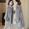 Women's Fur Coat Autumn Winter Stand Mink Overcoat Coats Mid Length