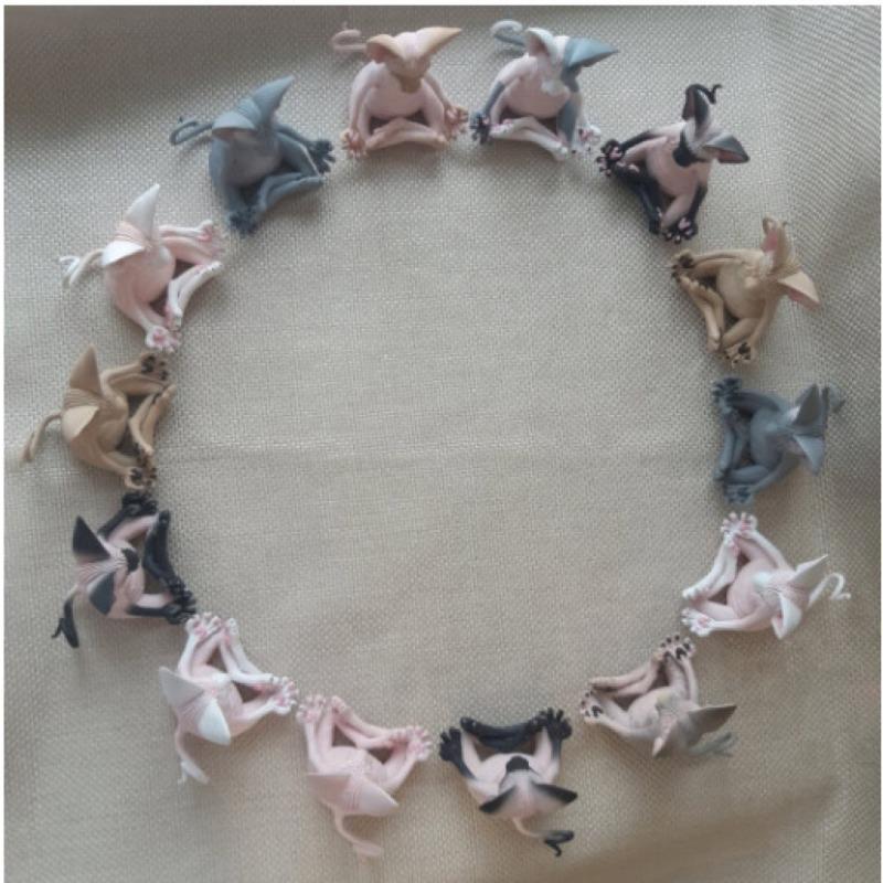 Лысая кошка Медитация и практика Смоляные украшения Имитация кошки Дизайн двора Украшение и ремонт дома