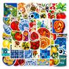 New 50 Mediterranean Style Stickers Tomato Lemon Color Bright Hand Account Computer Decoration Stickers