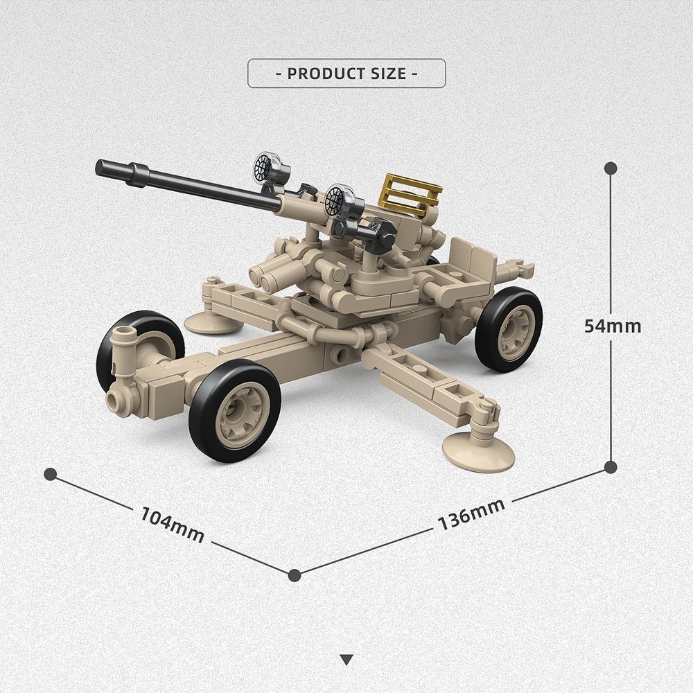 БОФОРС 40ММ L/60МОРРИС CDSW 6X4 Вторая мировая война Военный танк Конструктор Кирпичики Коллекционная модель Обучающие игрушки для рождественских подарков
