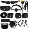 VaHppy SM BDSM Bondage Exquisite Sets 4colors Plush Leather Erotica Sex Toys for Couples Handcuffs Flirting