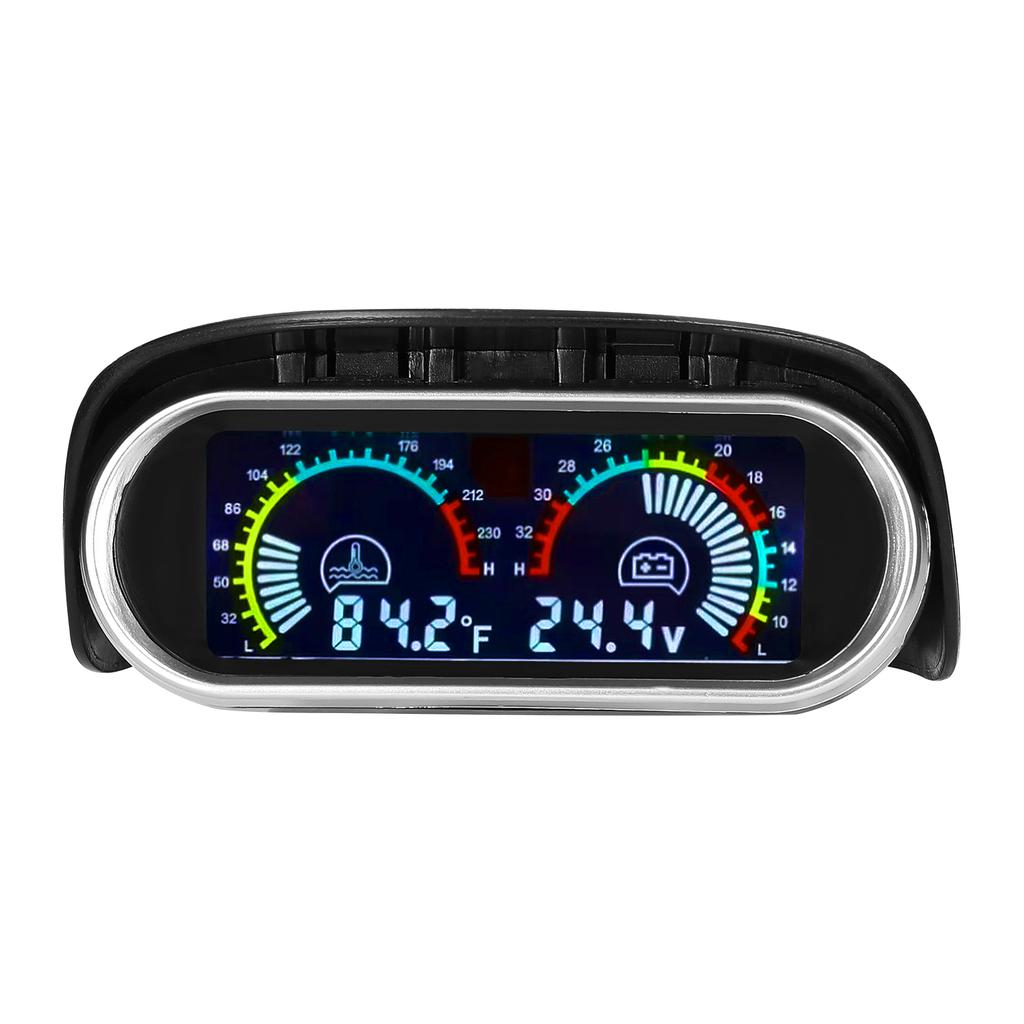 2 In 1 Universal Car Digital Gauge Water Temperature Voltage Gauge Voltmeter 936V with 18NPT