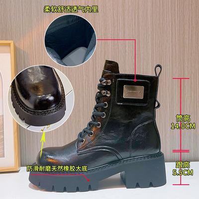 Кожаные ботинки Мартин женские осенне-зимние новые Майяр толстый каблук круглый носок короткие ботинки женские ретро повседневная мода женские ботинки