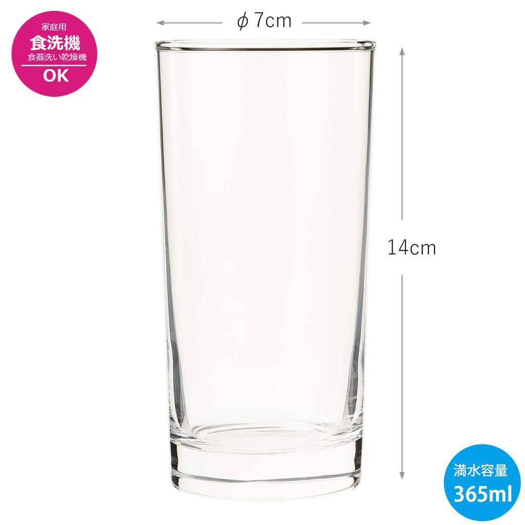 Toyo Sasaki Glass Стакан-тумблер Стакан-тумблер Высокий стакан 365 мл Набор из 60 штук Сделано в Японии Можно мыть в посудомоечной машине Стеклянный стакан Пивной стакан Стакан для хайбола Стакан для сауэра