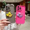 3D Love Heart Bow Silicone Soft Phone Case For iPhone 16 15 14 Pro Max 13 12 11 Pro X XS XR 7 8 Plus SE2 Shockproof Candy Cover