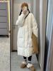2025 Women's Korean Style Mid-Length Down Jacket - Thickened Stand-Up Collar White Duck Down Winter Coat