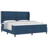 Box Spring Bed with Mattress and Headboard Blue 200 x 200 cm Fabric