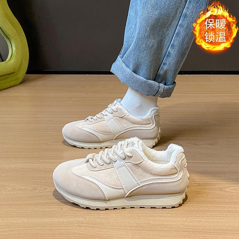 Ins корейская версия новых бархатных кроссовок «Форрест Гамп» для женщин, зимние студенческие спортивные для бега, чтобы сохранить тепло и для повседневной носки