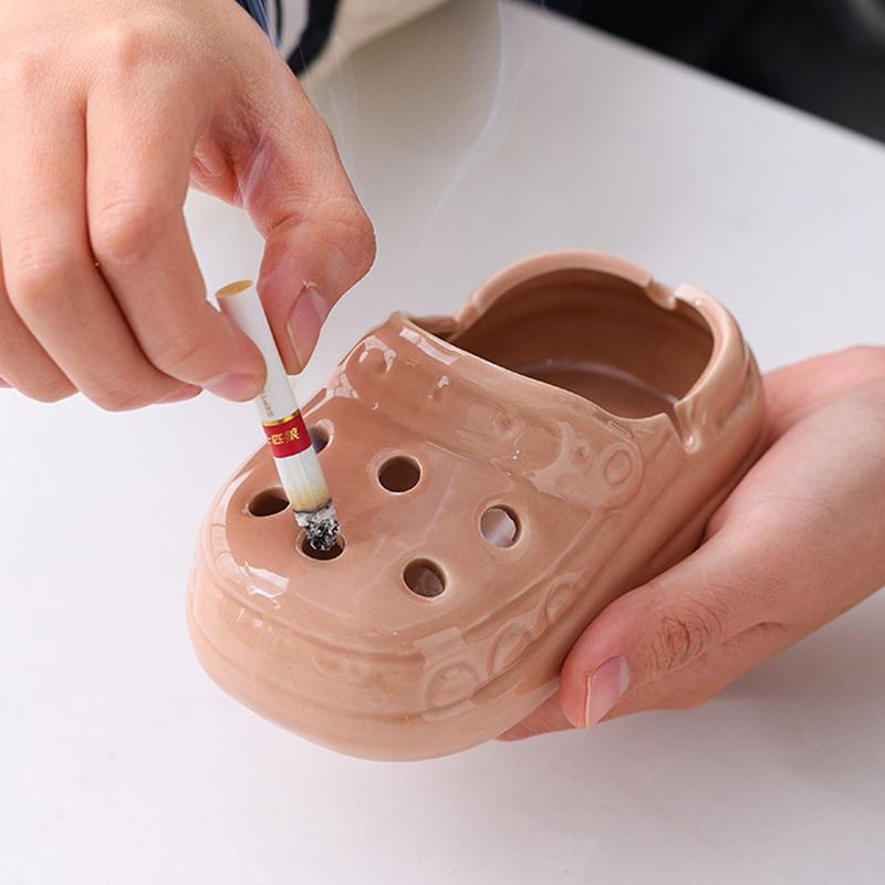 Cave Shoes Ceramic Ashtray Office High Beauty Cute Living Room Home Trendy Ashtray Desktop Anti Fly Ash Ashtray