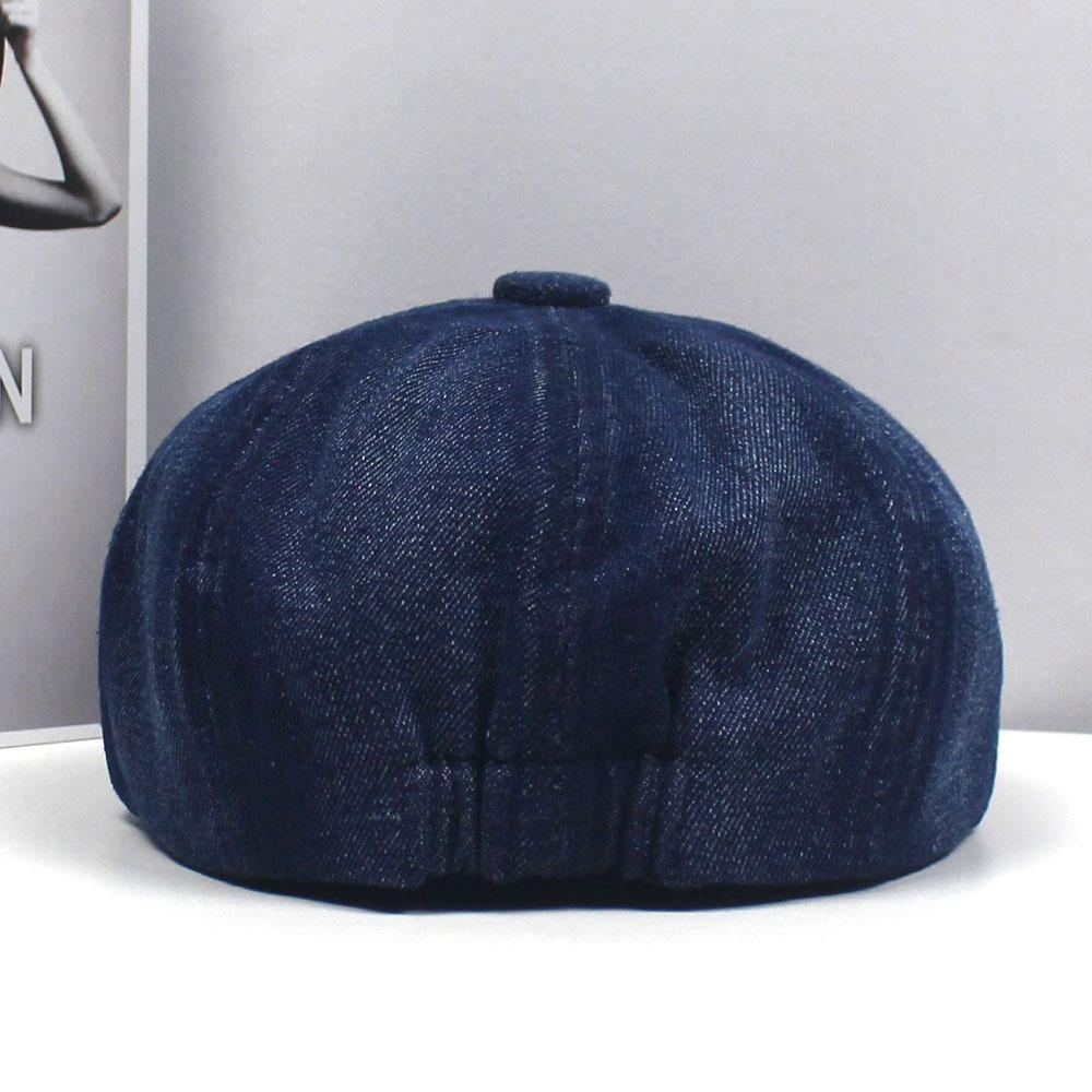 Мужская ретро-кепка из вымытого денима, мужская и женская хлопковая восьмиугольная шляпа с загнутыми полями