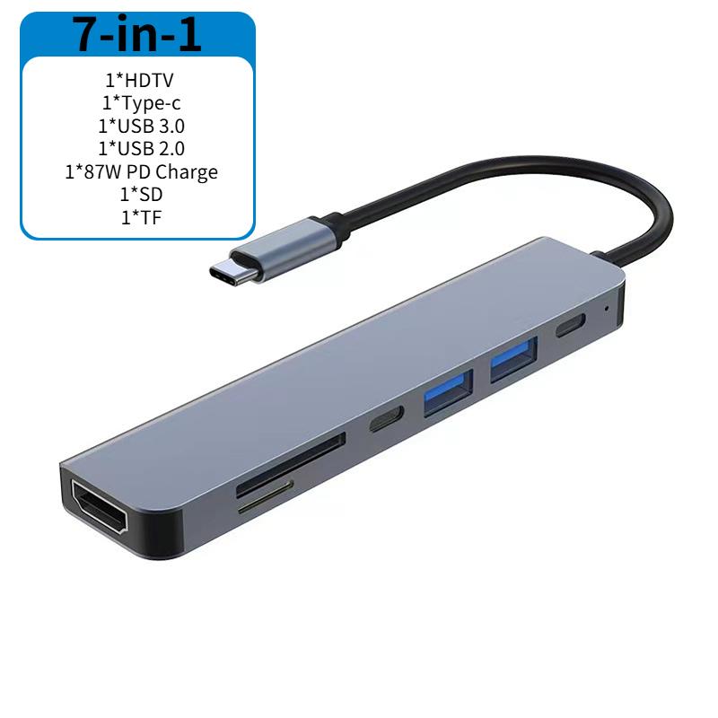 USB-C хаб на 5/6/7 портов с 4K HDMI, быстрой зарядкой PD, USB 3.0 2.0, док-станция Type C для MacBook iPad Samsung