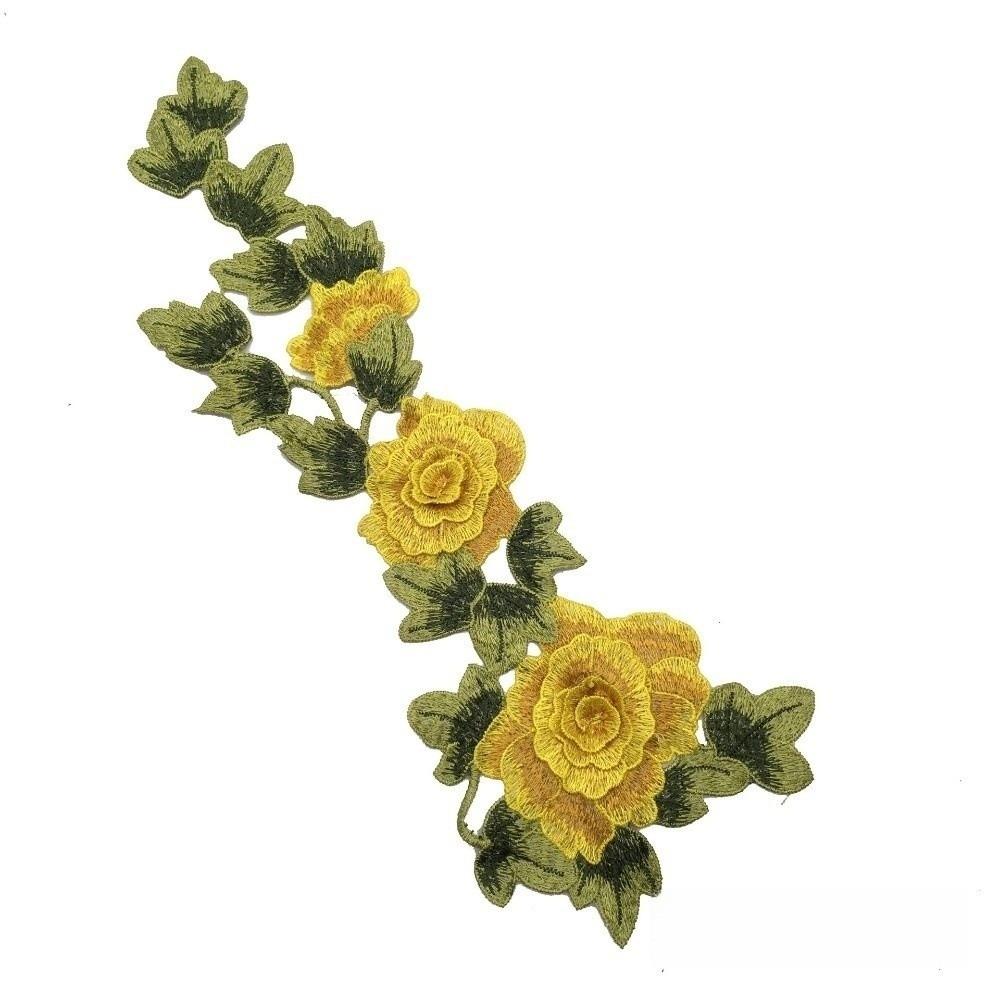 DIY Handmade Embroidery Floral Leaves Appliques Polyester Fiber Floral Patches Wedding Decoration