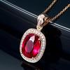 POMOiii New Pigeon Blood Red High-end Temperament Fashion  Oval Red Tourmaline Color Pendant Female Necklace  For Women Charm Wedding Engagement