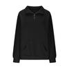 Women's Fashion Long Sleeve Solid Color Casual Collared Zipper Long Sleeve Pocket Sweatshirt