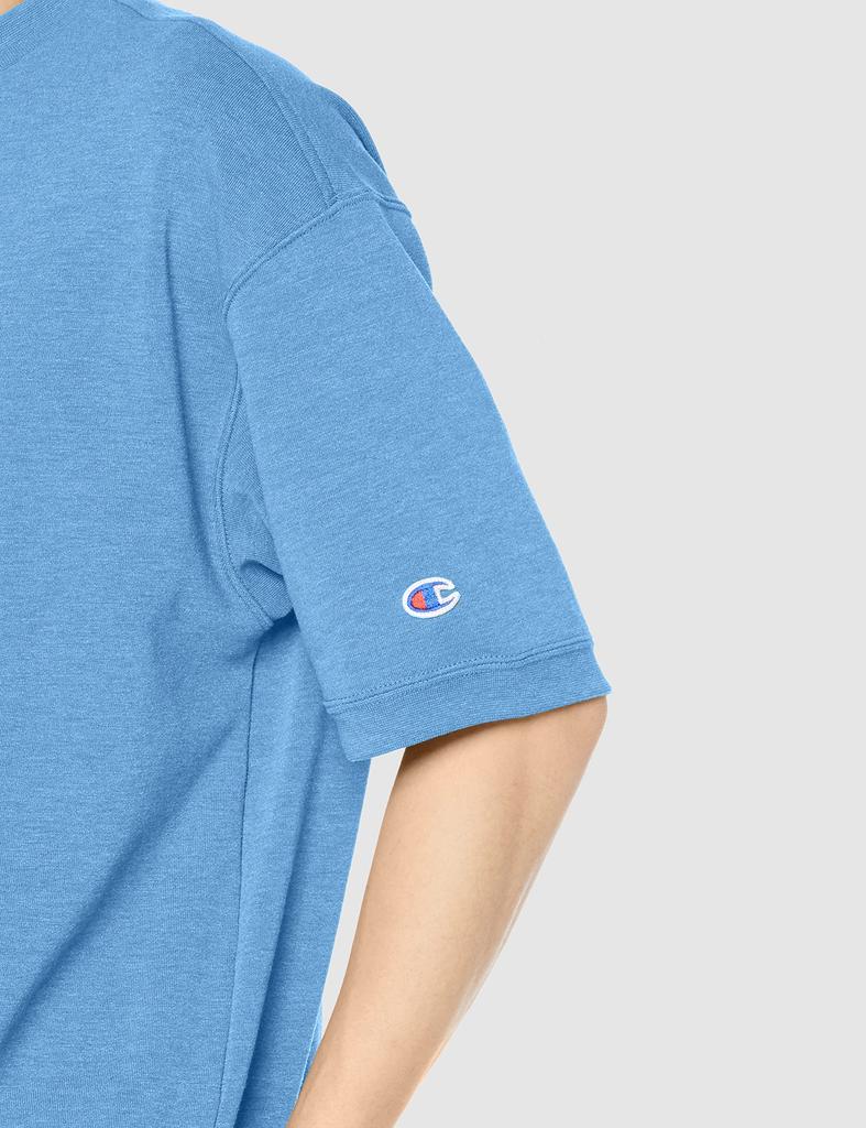 Толстовка с коротким рукавом, круглым вырезом, свободный крой, быстросохнущая, эластичная, защита от ультрафиолета, ТЕХНОЛОГИЯ Terry, короткий рукав, спортивная толстовка Ocean L [Champion] WEAVE(р)