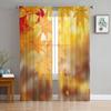 Tulle Curtains for Living Room Autumn Red Maple Leaf Bedroom Study Window Sheer Curtains Kitchen Balcony Interior Voile Curtains