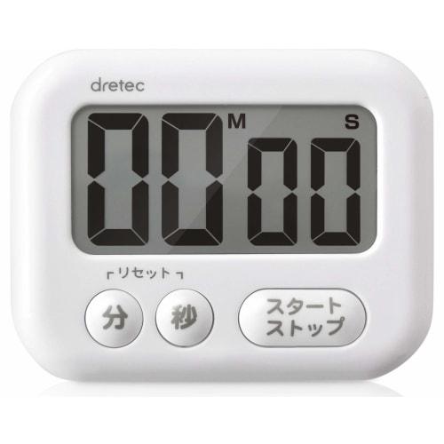 Dretec T-541WT Large, Easy-to-Read Display Timer with Maximum Time Setting of 99 Minutes and 59 Seconds, Easy Operation, Soap, White