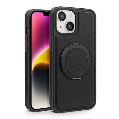 Чехол для iPhone 14 Plus с кольцом-подставкой, совместимый с MagSafe, задняя крышка из ПУ-кожи