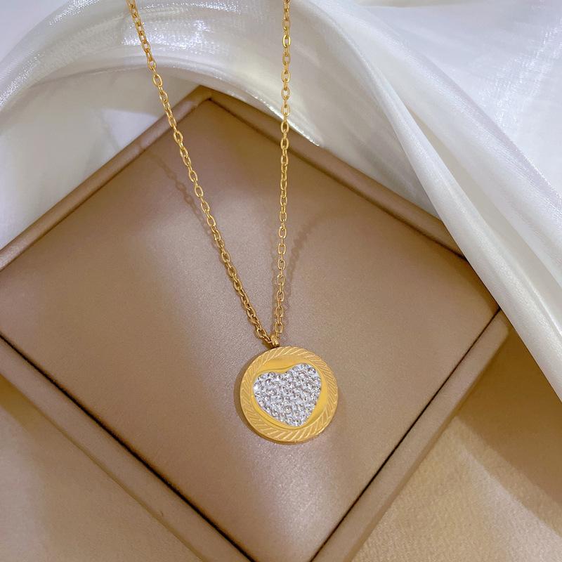 Light Luxury Love Minimalist Furnace Real Gold Necklace Female Collarbone Chain Accessories