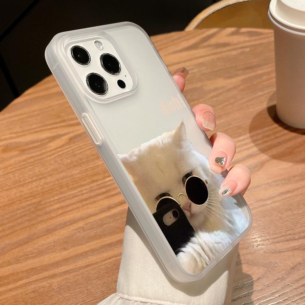 Mobile Phone Cases for iPhone 11 13 15 Pro Max 12 14 Pro Max Case iPhone 16 15 Plus 13 Pro 12 Frosted Texture Painted Cartoon Flowers