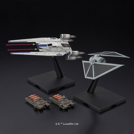 Пластиковая модель истребителя Tie Striker из вселенной BANDAI SPIRITS Star Wars в наборе 1/144 U-Wing с цветовой кодировкой (Новая версия)