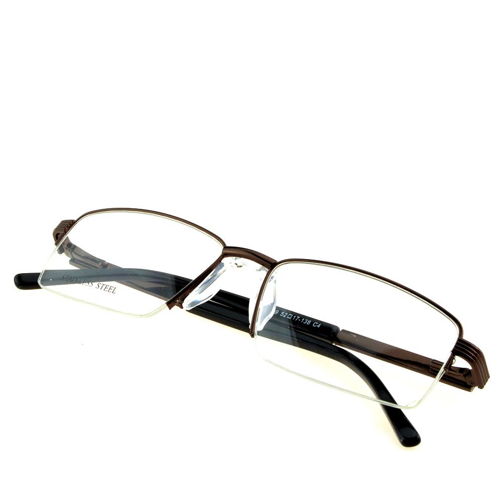 Clara Vida Нержавеющая сталь Полуободковая силиконовая интегрированная носовая накладка Противоскользящая Оправа для очков Optiacal Brown