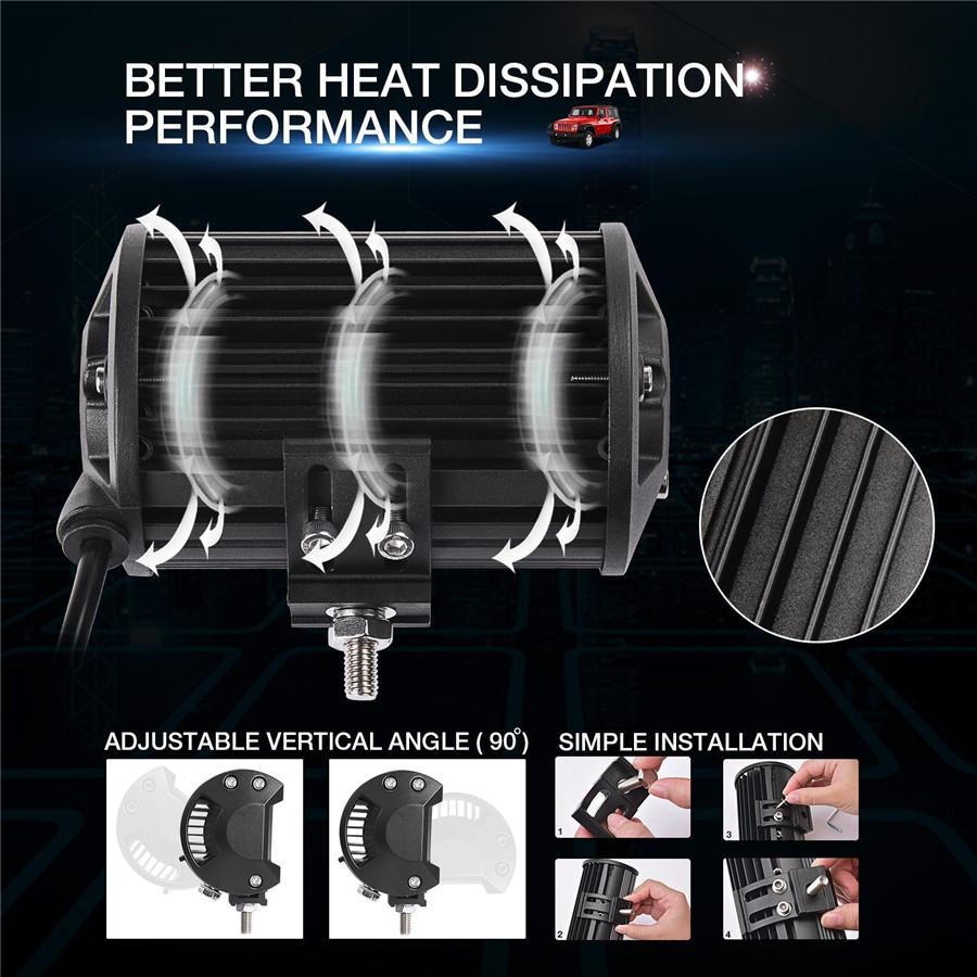2 шт. 4'' 160 Вт 16000 лм CREE светодиодная световая балка Четырехрядная Точечный Заливной луч Кубики Рабочий свет