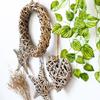 Chic Wicker Hanging Hearts Gray White Artificial Wreaths DIY Heart Wicker For Wedding Birthday Party Wall Hanging Decoration