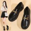 Женские туфли-лодочки на каблуке, черные, с круглым носком, с мелким вырезом, для женщин, для отдыха, модные, на толстой подошве, женская повседневная обувь