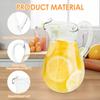 1.1/2.2L Water Jug Transparent Heat-Resistant Plastic Cold Water Kettle Water Pot With Handle Large Capacity Home Juice Pitcher