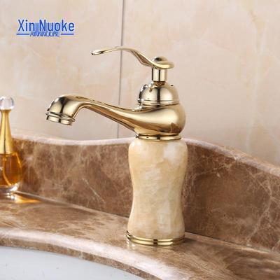 Европейский антикварный нефритовый медный смеситель для ванной с раковиной из сине-белого фарфора