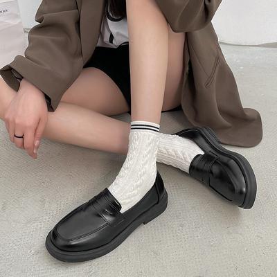 Однопедальные туфли с круглым носком из кожи, новинка зимы 2025 года, японские женские туфли в стиле ретро, туфли-лоферы в британском стиле для колледжа, одинарные туфли