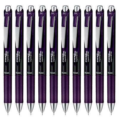 Pentel Energel Гелевая ручка шариковая нажимная Бордо 10 штук Ручка, Тип, 0,5 мм, BLN75A2-VA, Черный,